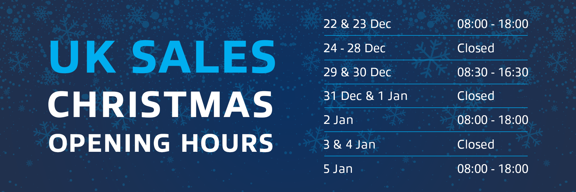 Christmas Opening Hours